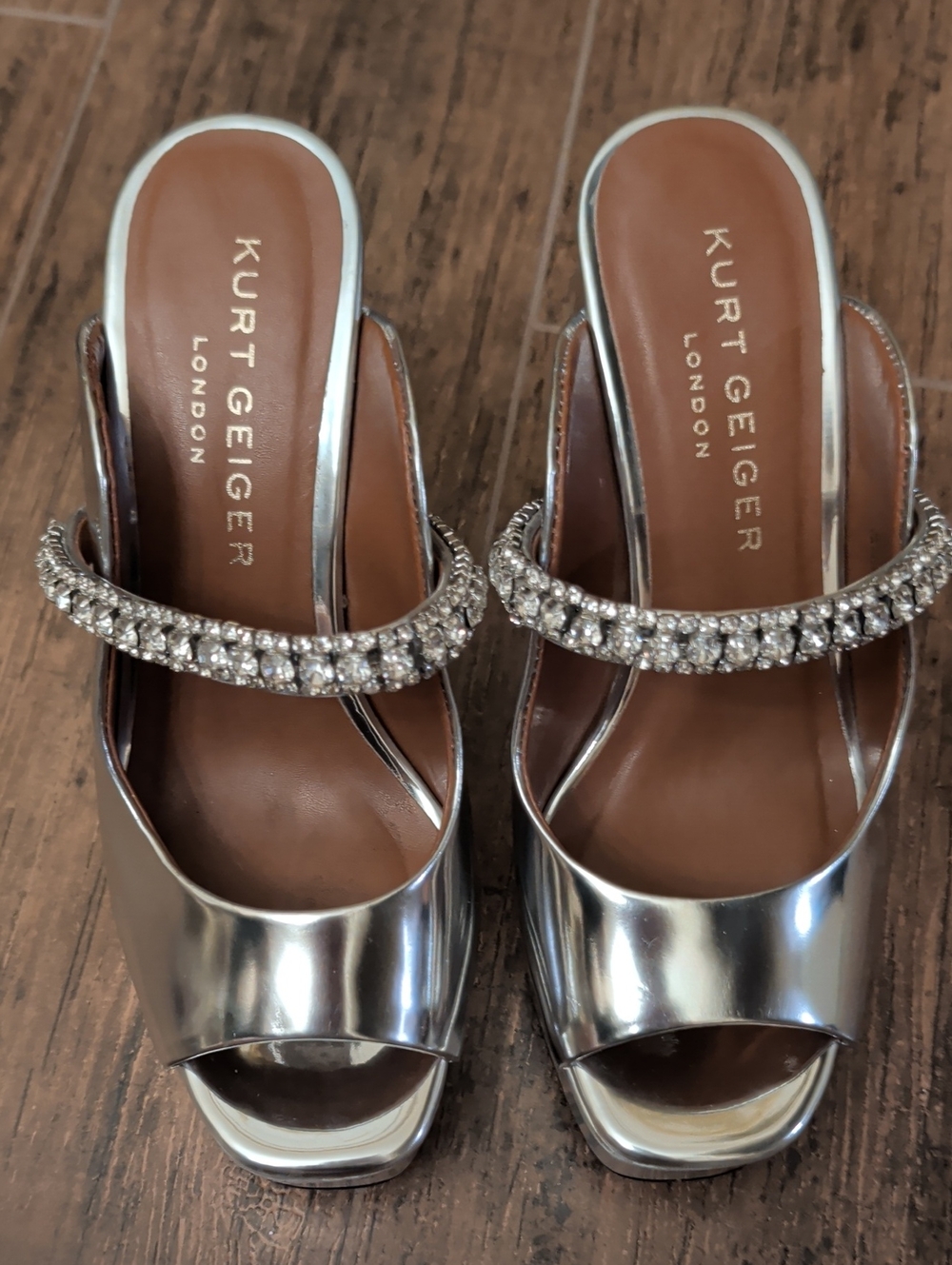 Kurt Geiger Women's Silver Platform/Wedge Shoes EURO 36